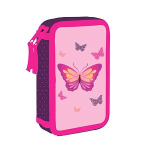 Oxybag Penál 2 patrový prázdný Motýl