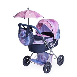 DeCuevas 85076 Skládací kočárek pro panenky se slunečníkem a taškou Magic Bubble 2024 - 60 cm