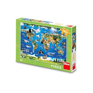 Dino Mapa zvířat 100 dílků XL Puzzle