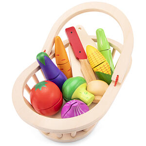 New Classic Toys Sada krájení - košík se zeleninou