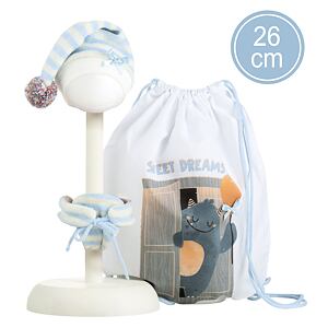 Llorens M26-313 Obleček pro panenku miminko NEW BORN velikosti 26 cm s doplňky