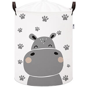 Sipo Koš na hračky se šňůrkou, skládací bavlněný / 43 l, Hippo