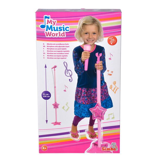 MMW Růžový mikrofon se stojanem, i pro MP3