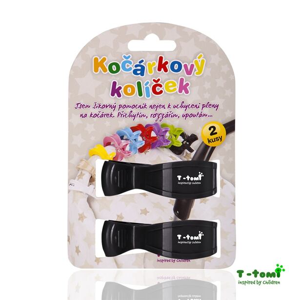 T-TOMI Kočárkový kolíček, black / černý