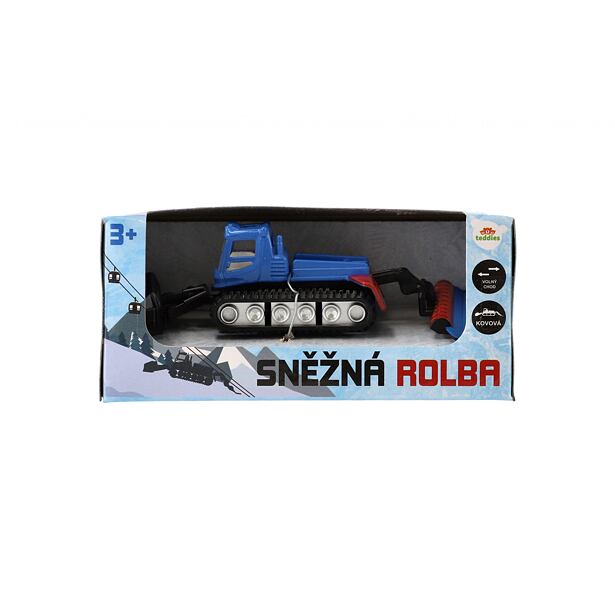 Teddies Sněžná rolba kov/plast 12cm na volný chod v krabičce 14x6x8cm