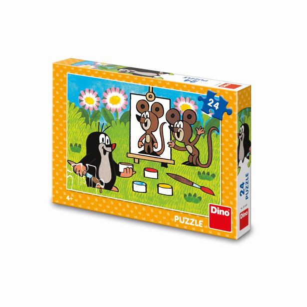 Dino Krtek malířem 24 dílků Puzzle