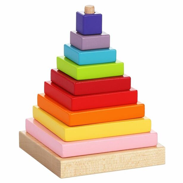Cubika Barevná pyramida Dřevěná skládačka, 9 dílů