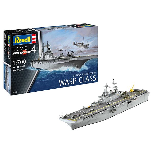 Revell ModelSet loď 65178 - Assault Carrier USS WASP CLASS (1:700)