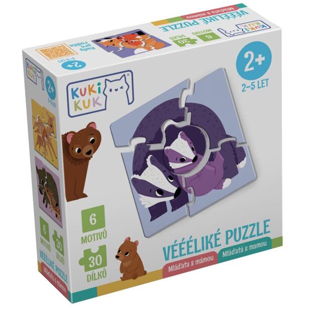 KukiKuk Véééliké puzzle Mláďata s mámou