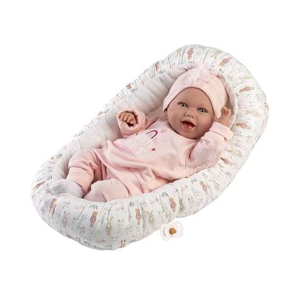 Llorens 74122 NEW BORN realistická panenka miminko se zvuky a měkkým látkovým tělem 42 cm