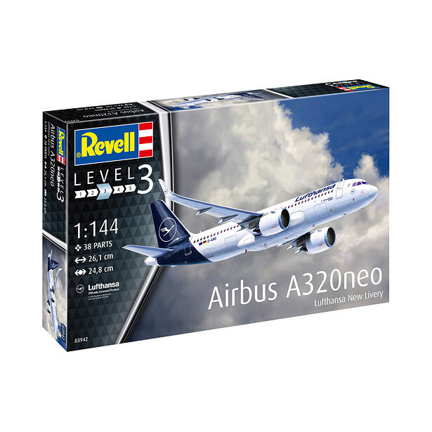 Revell Plastic ModelKit letadlo 03942 - Airbus A320 Neo Lufthansa "New Livery" (1:144)