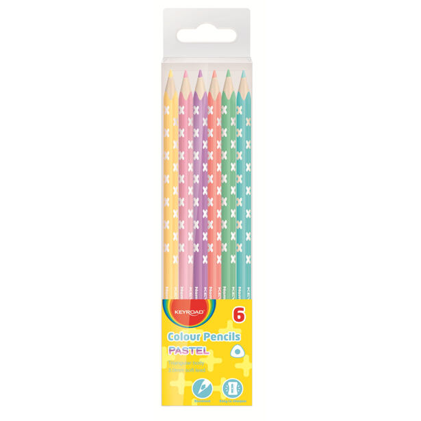 KEYROAD Pastelky Pastel trojhranné 6ks