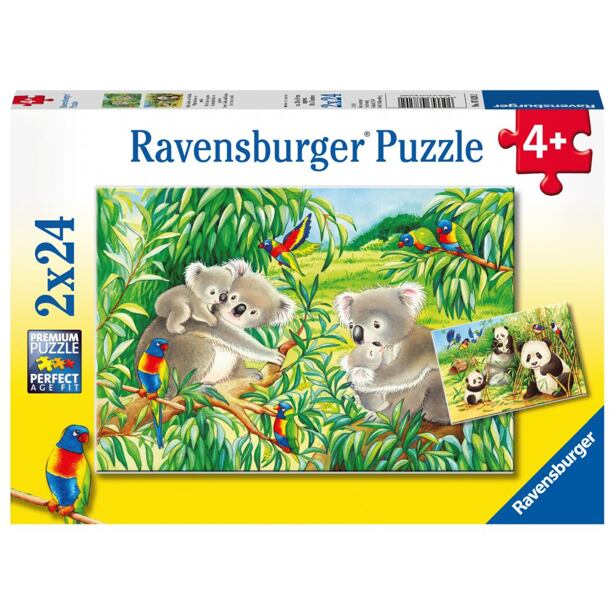 Ravensburger Roztomilé koaly a pandy Puzzle 2x24 dílků