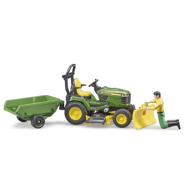 Bruder Malotraktor JOHN DEERE + vozík a figurka