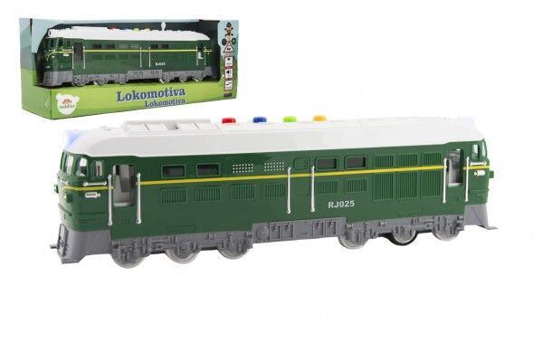 Teddies Lokomotiva/Vlak zelená plast 35cm