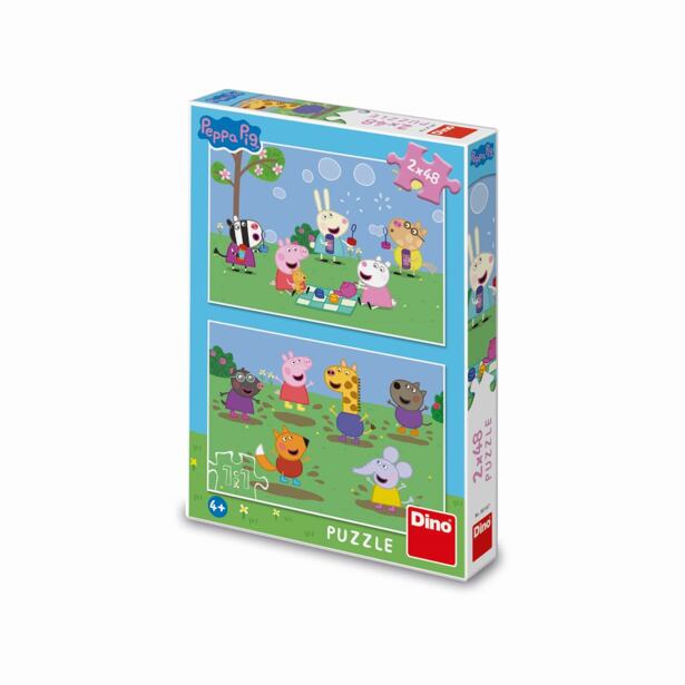 Dino Peppa Pig a kamarádi 2x48 dílků Puzzle