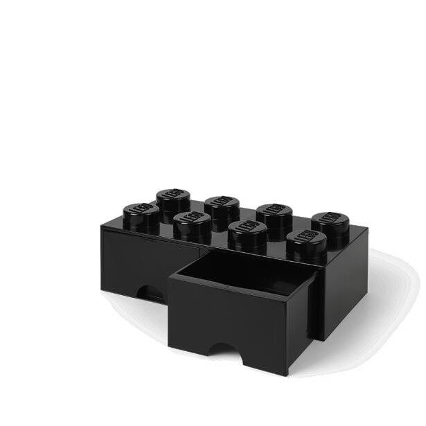LEGO úložný box 8 s šuplíky - černá