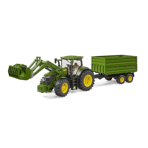 Bruder Traktor JOHN DEERE 7R 350 + vůz a čelní nakladač