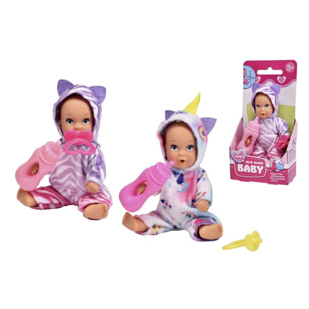 Simba New Born Baby Mini Panenka Onesie Fun 12 cm, 2 druhy