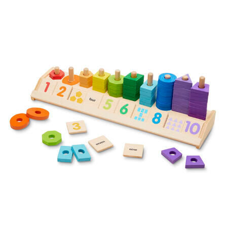 Melissa & Doug Dřevěné počítání - tvary a čísla