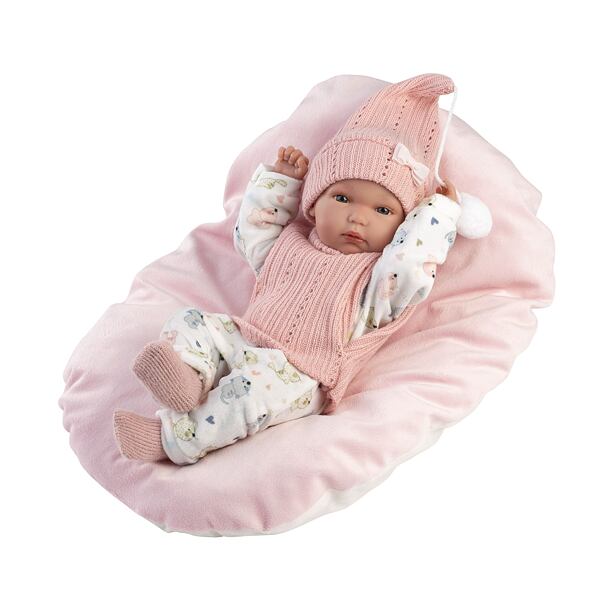 Llorens 63504 NEW BORN holčička, realistická panenka miminko s celovinylovým tělem 35 cm