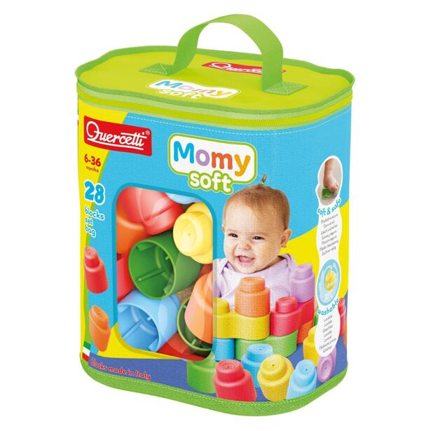 Quercetti Momy Soft Bag - měkké kostky - 28 ks