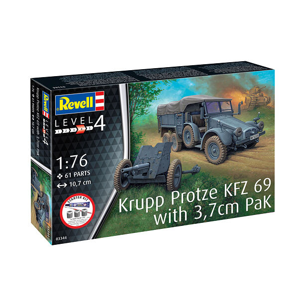 Revell Starter Kit Military 73344 - Krupp Protze KFZ 69 with 3,7cm Pak (1:76)