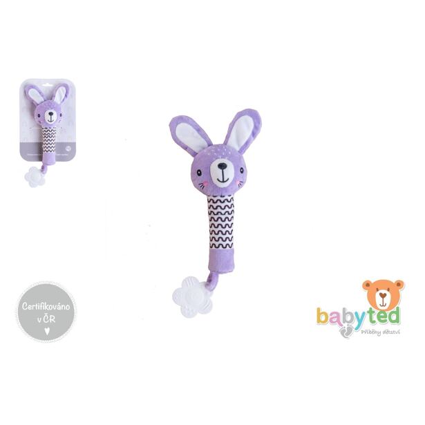 Babyted Zajíček pískátko/kousátko plyš 25cm fialový