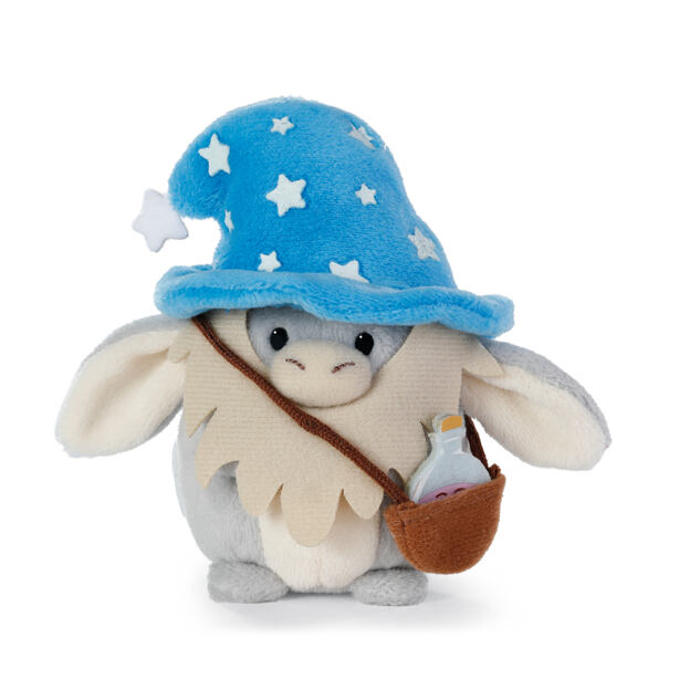 NICI MyMochi plyš Oslík Earl 8cm s kouzelným lektvarem a kostýmem čaroděje, dárkové balení