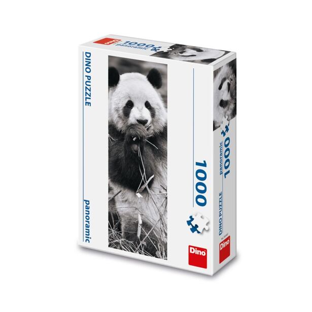 Dino Panda v trávě Puzzle panoramic 1000 dílků