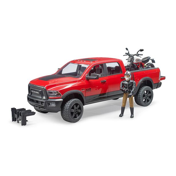 Bruder Terénní auto RAM + figurka a motocykl