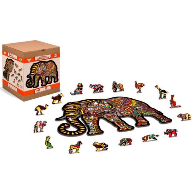 Wooden City Dřevěné Puzzle Slon L 200 dílků