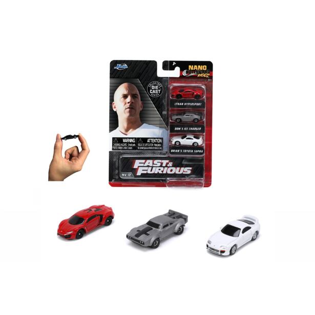 Jada Rychle a zběsile set 3 aut Nano Cars 1,65" Wave 4