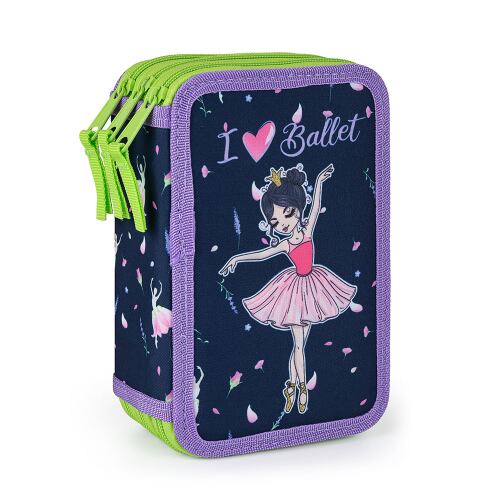 Oxybag Penál 3 patrový prázdný Baletka
