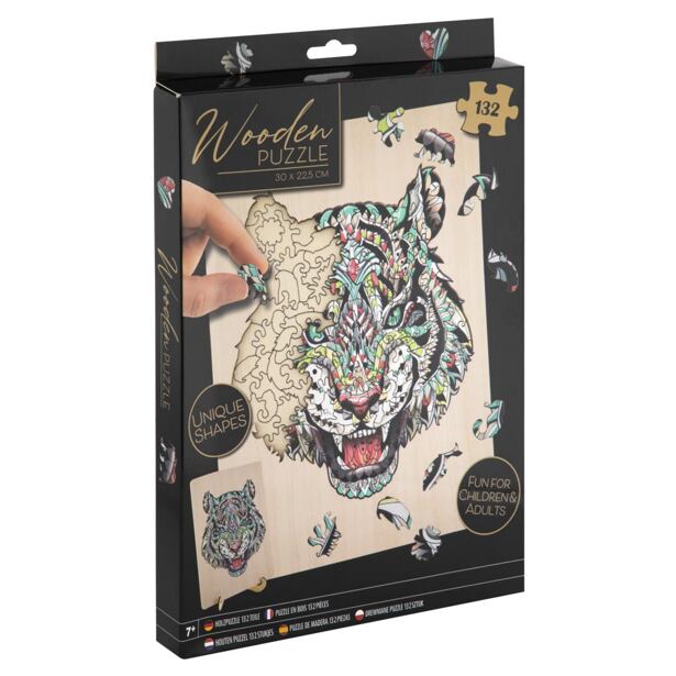 Wooden Dřevěné puzzle Tygr 132ks