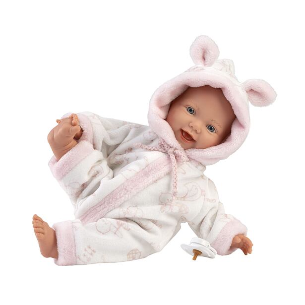 Llorens 63312 LITTLE BABY realistická panenka miminko s měkkým látkovým tělem 32 cm