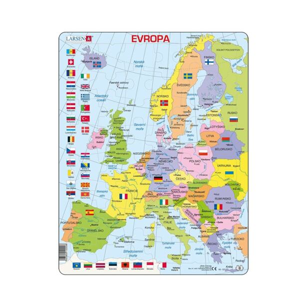Dino Evropa politická mapa EDU Puzzle 48 dílků