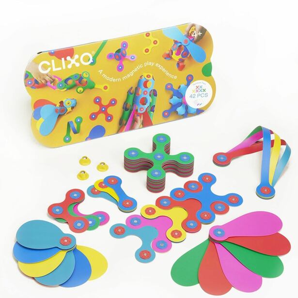 CLIXO Rainbow - magnetická stavebnice 42 kusů