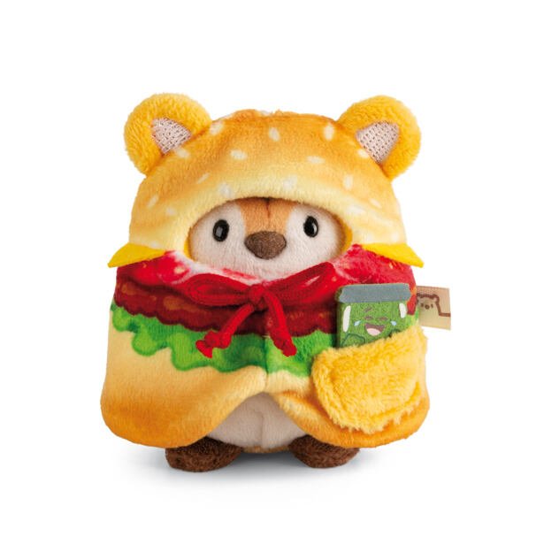 NICI Plyš MyMochi Tygr Tiggy 8cm v kostýmu hamburger a okurkou