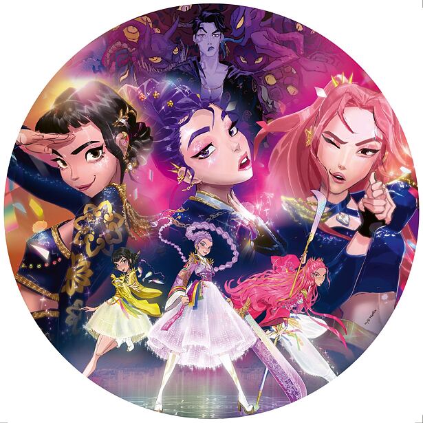 Ravensburger Kruhové puzzle: K-pop: Lovkyně démonů Puzzle 500 dílků