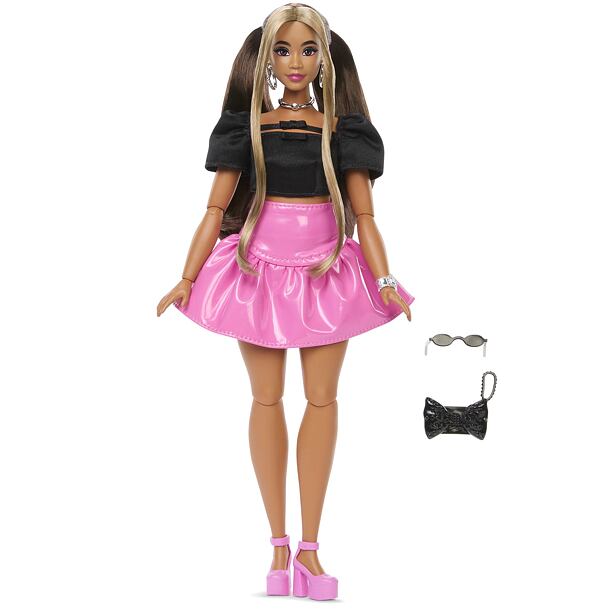 Mattel Barbie DeLuxe Style Modelka v černém topu a růžové sukni
