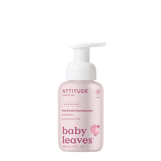 ATTITUDE Dětská mycí pěna a šampon 2v1 Baby leaves bez vůně 295 ml