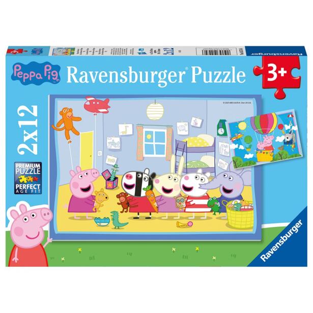Ravensburger Prasátko Peppa: Peppino dobrodružství Puzzle 2x12 dílků