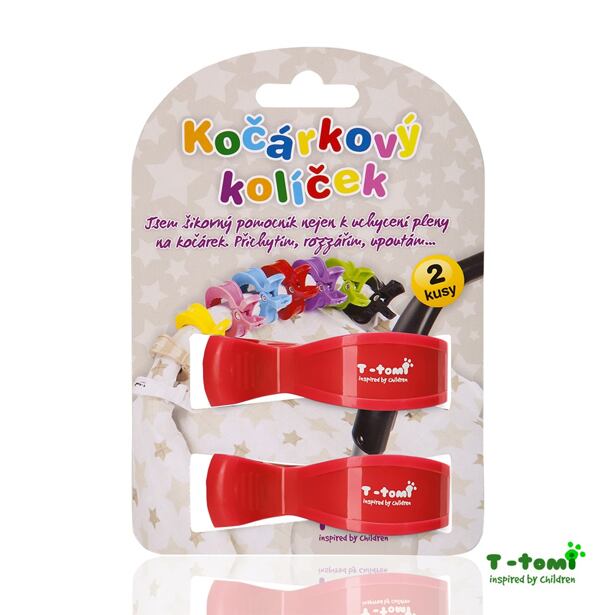 T-TOMI Kočárkový kolíček, red / červený