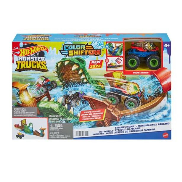 Mattel Hot Wheels Monster Trucks Color Shifters Zuřivý krokodýl