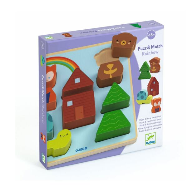 Djeco Dřevěné vkládací puzzle Duha