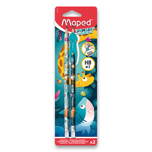 Maped Jungle Feber Tužka s pryží, 2ks+nástavec, BL