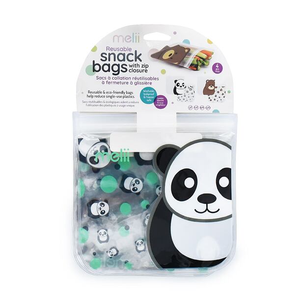 Melii Opakovatelně použitelné sáčky na svačinu 4ks - Panda, Medvěd