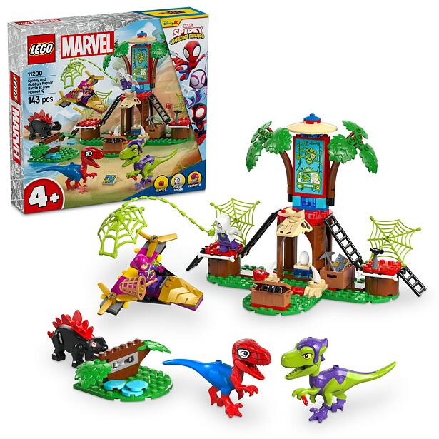 LEGO® Marvel 11200 Spidey, Gobby a raptoří bitva na základně na stromě