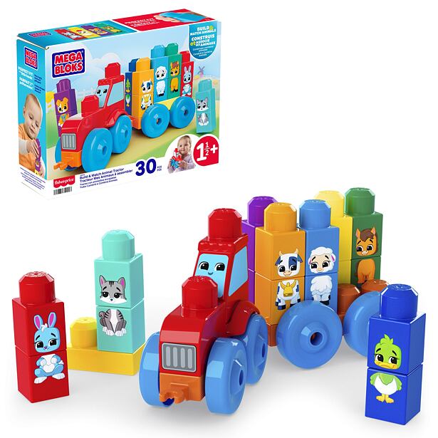 Fisher Price Mega Bloks Traktor se zvířátky